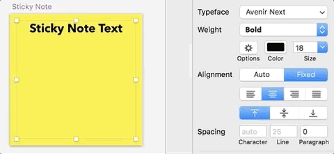 Text alignment option in sketch